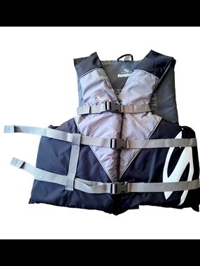 Stearns Adult Universal Life Jacket PFD Grey | Boating Kayak Vest | Like NEW